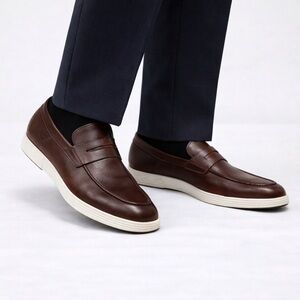 Wolf and Sheperd Made in Portugal Men's Brown Leather Loafers size 11